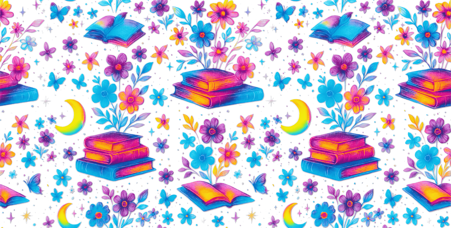 Books With Flowers Colorful