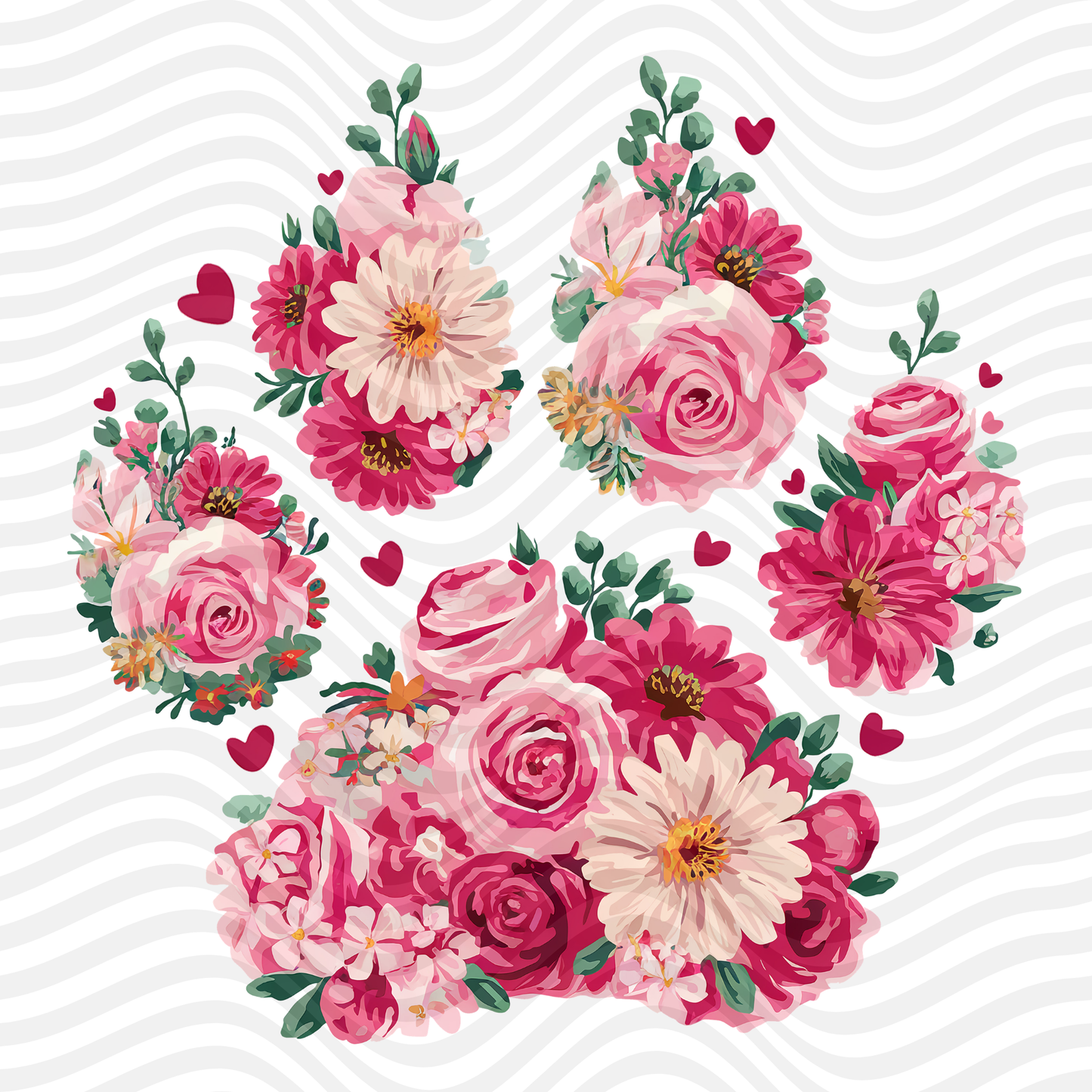 Floral Paw Print