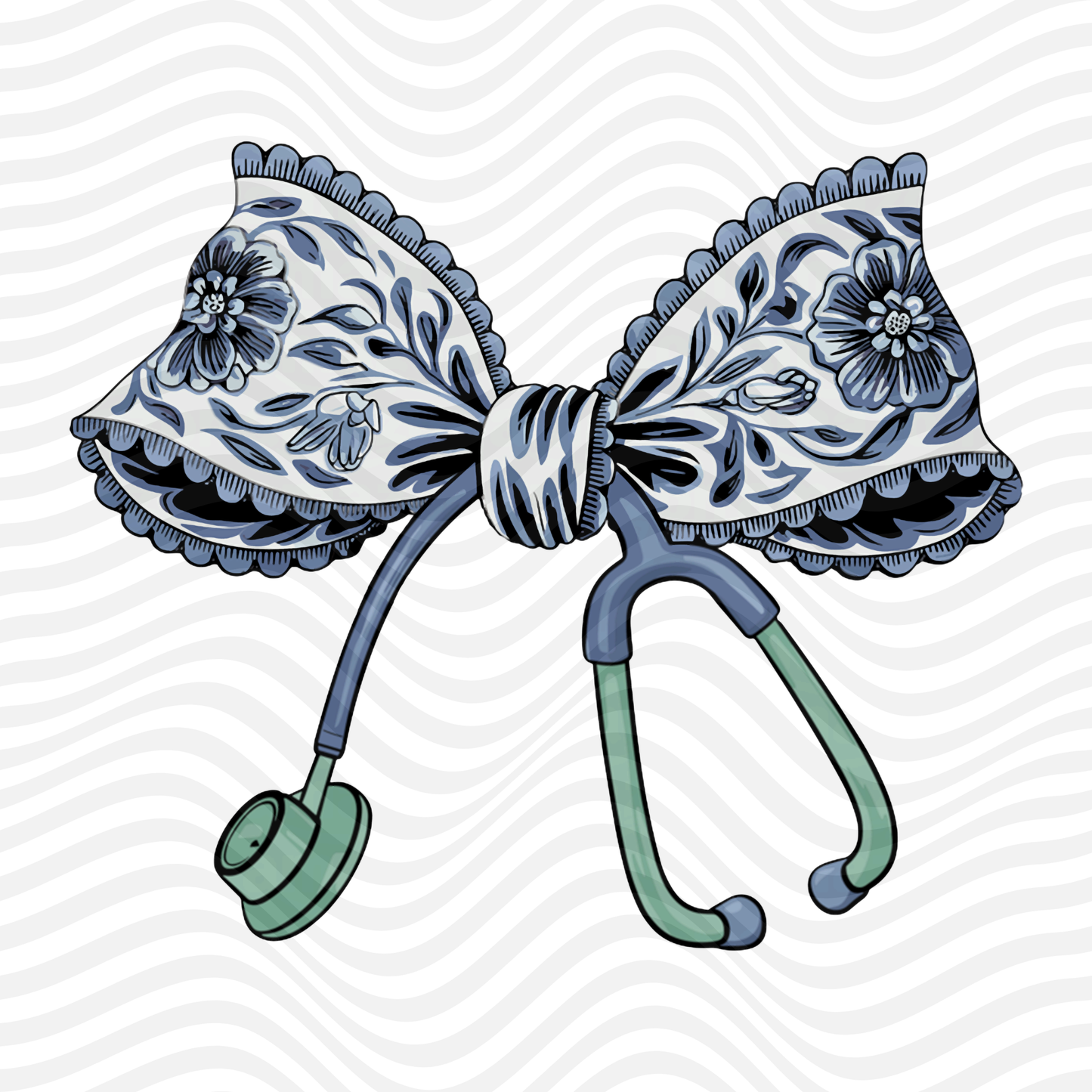 Stethoscope (Blue Floral)