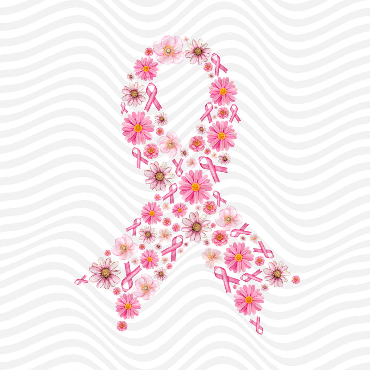 Breast Cancer Floral Ribbon