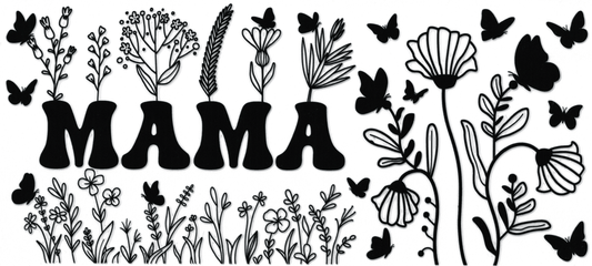 Mama Black With Flowers