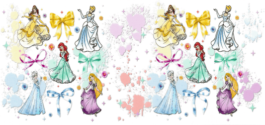 Disney Princess - Cinderella, Belle, Ariel, Elsa, & Rapunzel With Bows