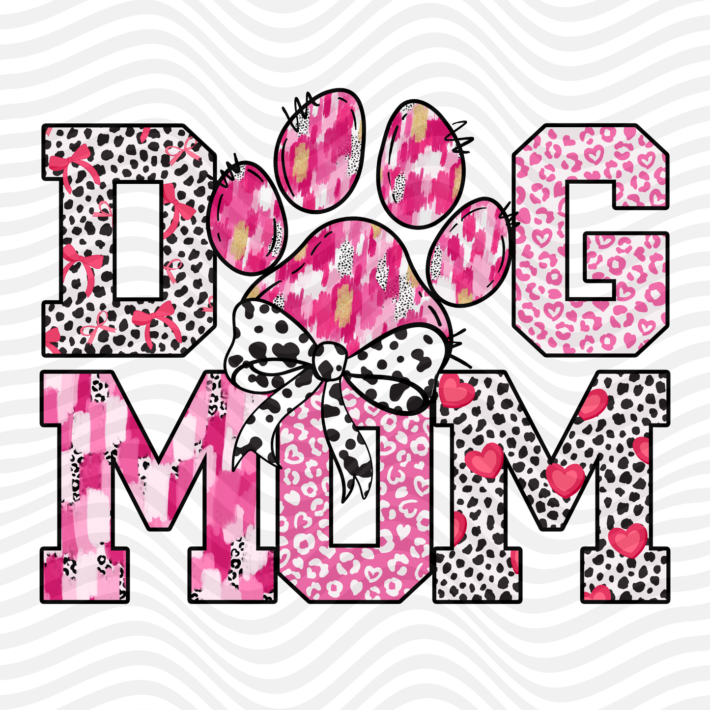 Dog Mom (Black Outline)