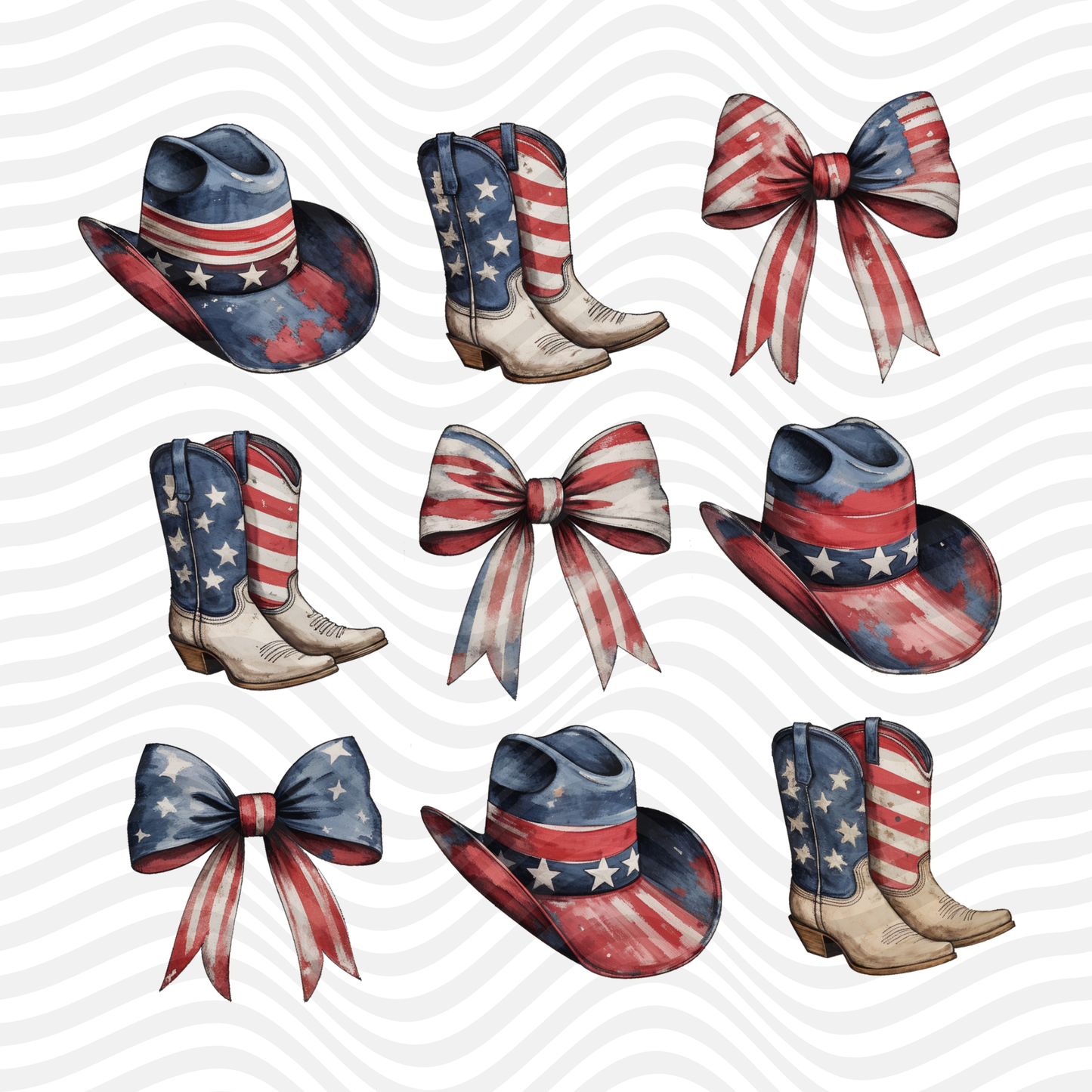 Patriotic Cowboy Patches