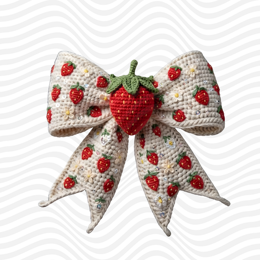 Yarn Strawberry Bow