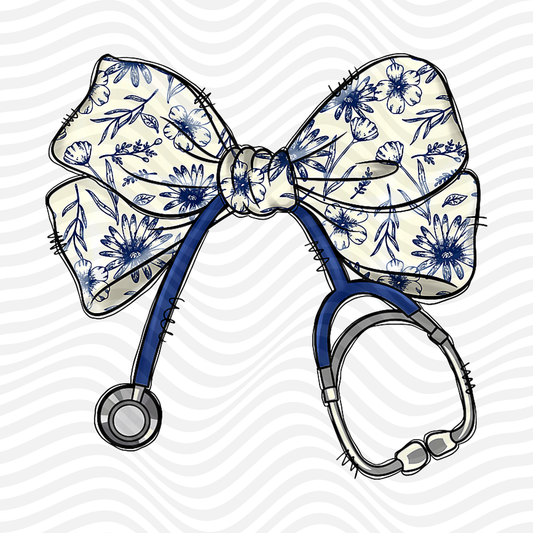 Stethoscope (Blue Foral)