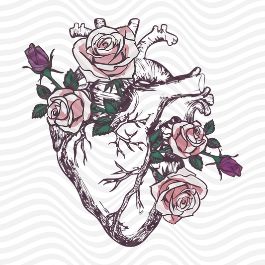 Floral Anatomical Heart