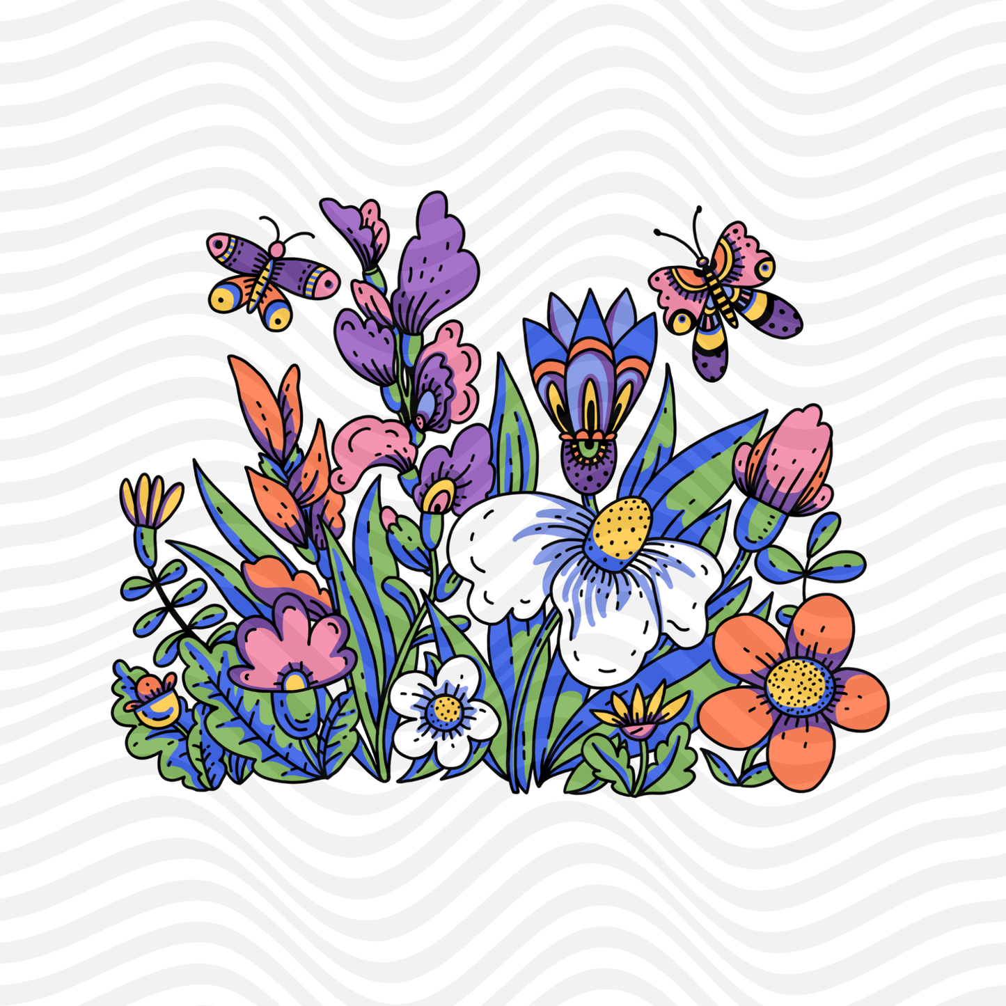 Flower And Butterlies
